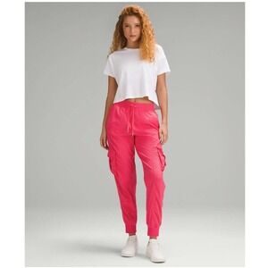 Lululemon Dance Studio Relaxed Fit Mid Rise Cargo Jogger Glaze Pink Sporty Sz L
